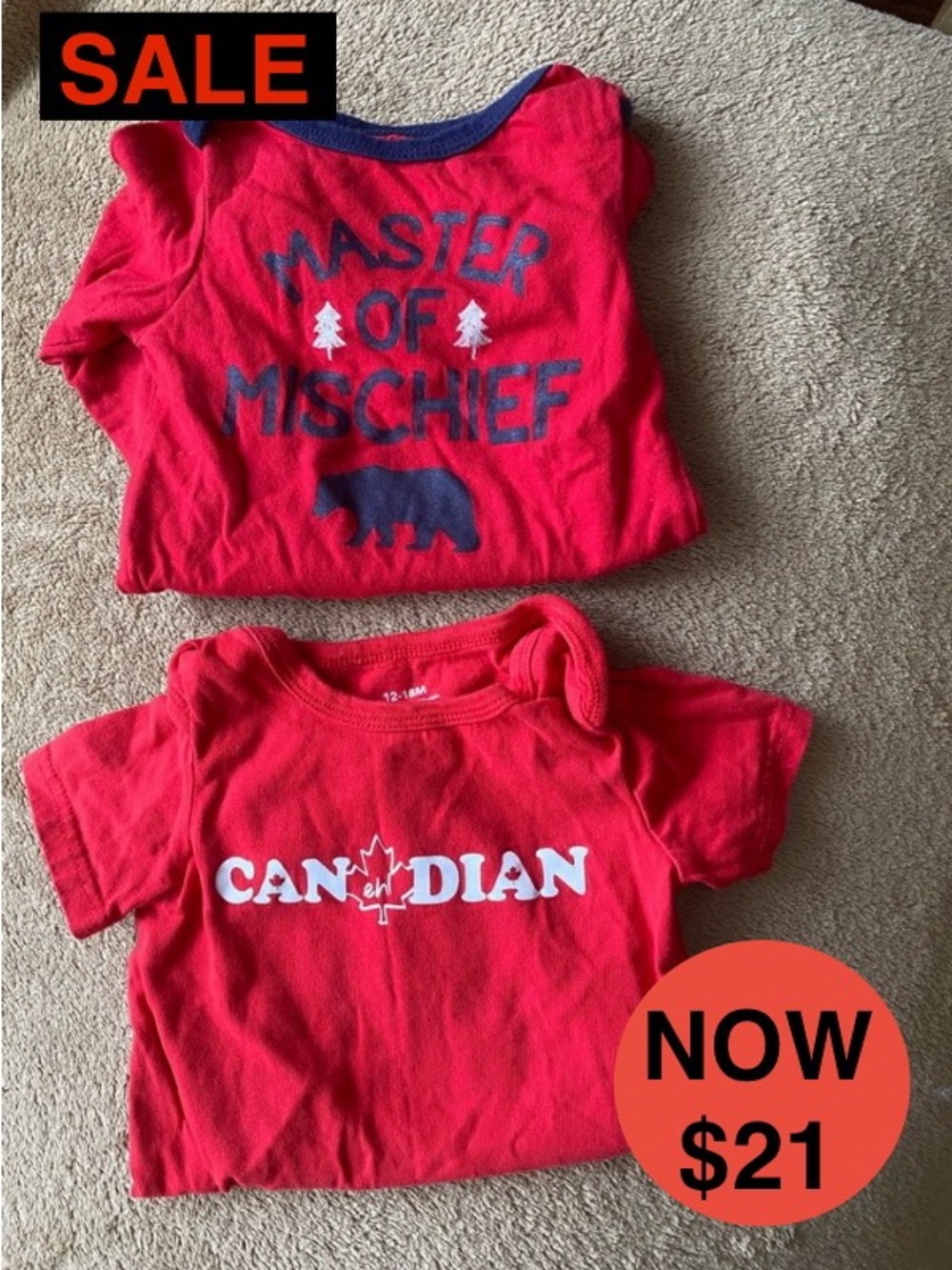 Baby Boy Bodysuit Bundle - 12-18 Months (George)